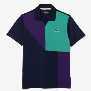 Lacoste Color Block Polo Shirt Mens 4xL Slim Fit Blue Purple Green Short Sleeve